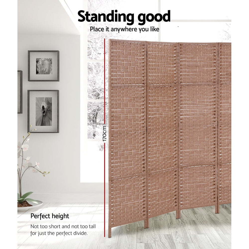 Artiss 4 Panel Room Divider Screen Privacy Timber Foldable Dividers Stand Natural