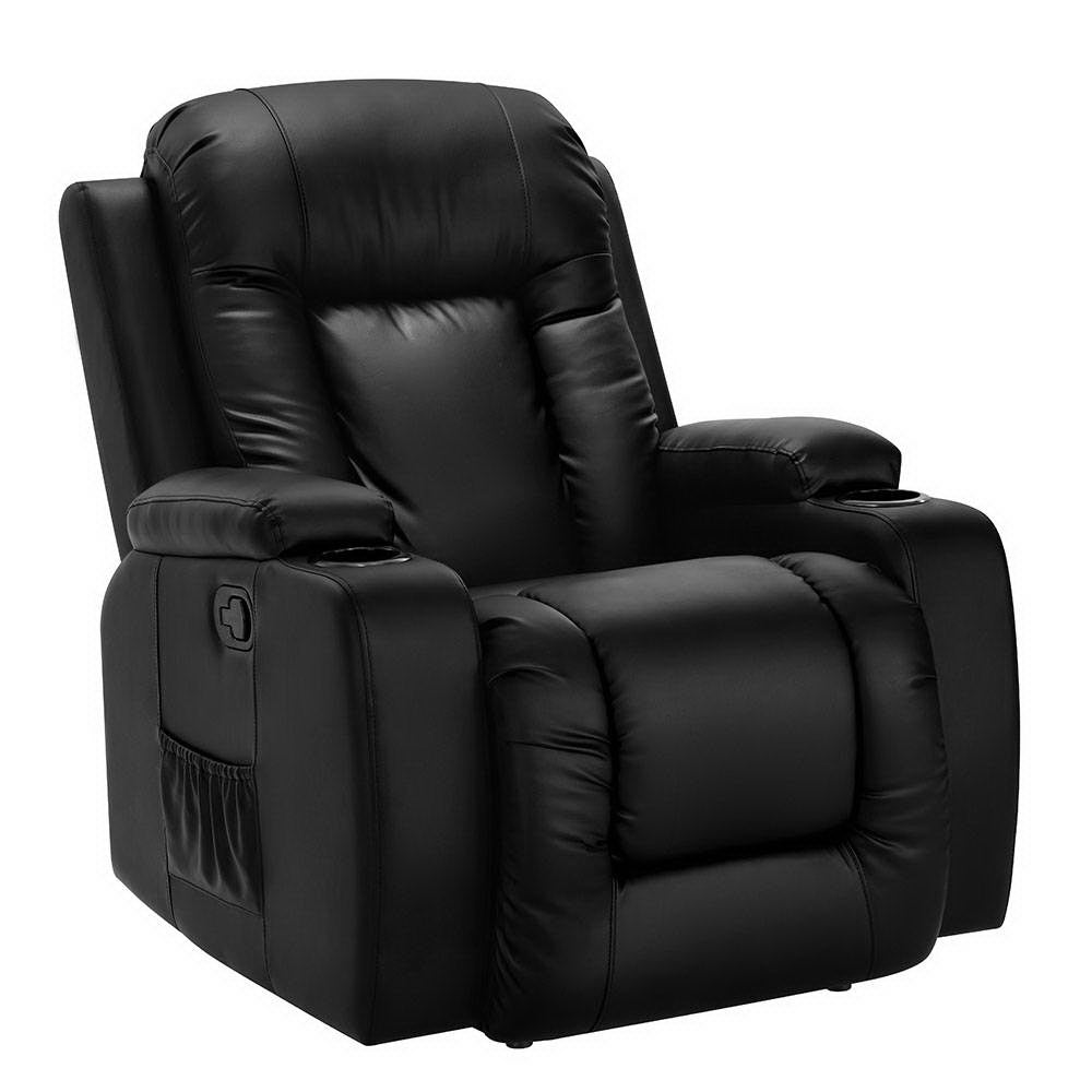 Artiss Electric Massage Chair Recliner Luxury Lounge Sofa Armchair Heat Leather.