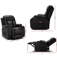 Artiss Electric Massage Chair Recliner Luxury Lounge Sofa Armchair Heat Leather.