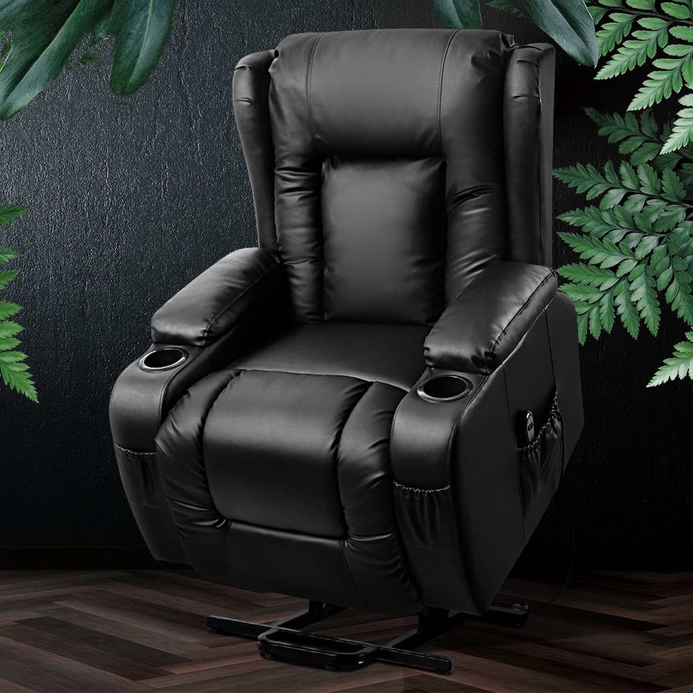Artiss Electric Recliner Chair Lift Heated Massage Chairs Lounge Sofa Leather.