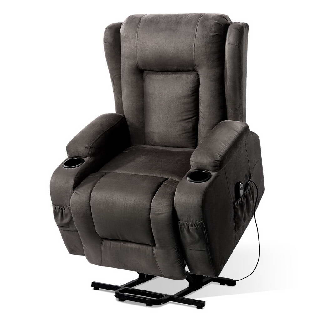 Artiss Electric Recliner Chair Lift Heated Massage Chairs Fabric Lounge Sofa.