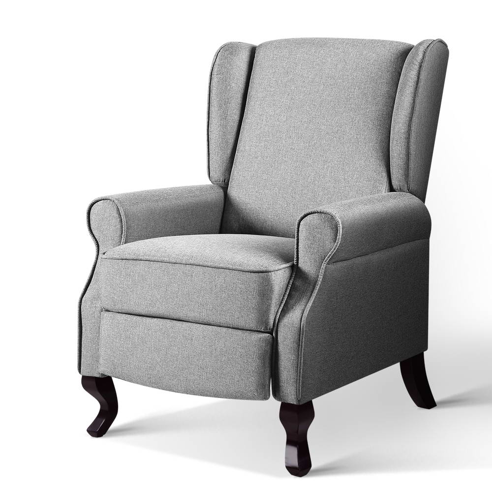 Artiss Recliner Chair Luxury Lounge Armchair Single Sofa Couch Fabric Grey.