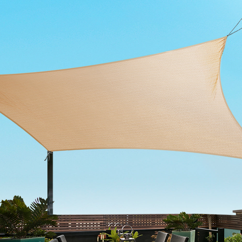 Instahut Sun Shade Sail Cloth Shadecloth Rectangle Heavy Duty Sand Canopy 3x6m