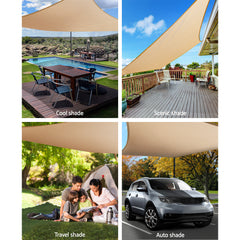 Instahut 2.5x3m Shade Sail Sun Shadecloth 280gsm Sand