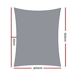 Instahut Sun Shade Sail Cloth Shadecloth Outdoor Canopy Rectangle 280gsm 4x5m