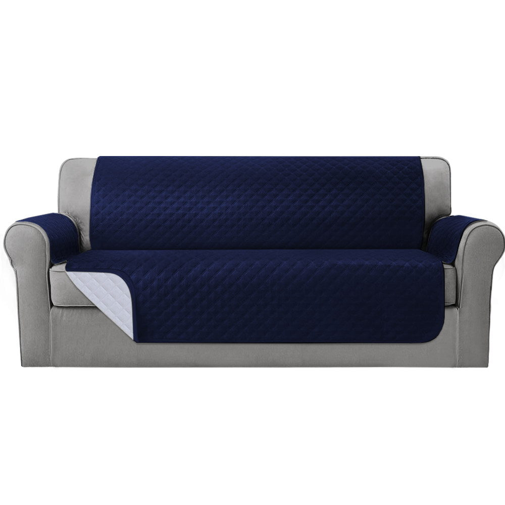 Artiss Sofa Cover Quilted Couch Covers 100% Water Resistant 4 Seater Navy.