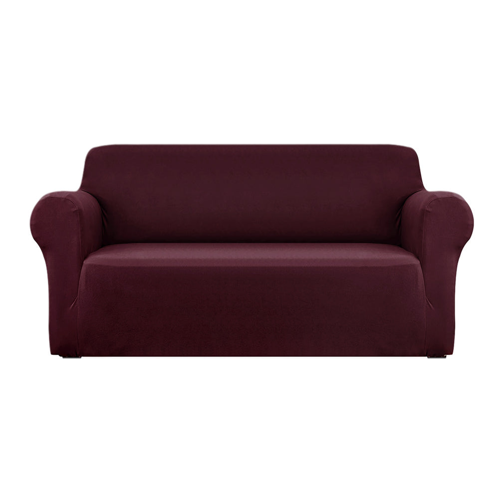 Artiss Sofa Cover Elastic Stretchable Couch Covers Burgundy 3 Seater.