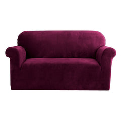 Artiss Velvet Sofa Cover Plush Couch Cover Lounge Slipcover 2 Seater Ruby Red.