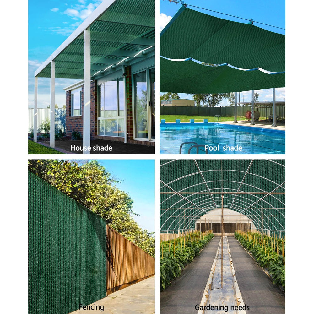 Instahut Sun Shade Cloth Shadecloth Sail Roll Mesh Outdoor 50% UV 1.83x50m Green