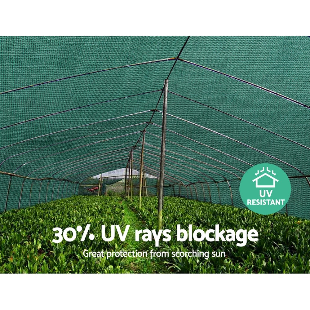 Instahut 3.66x30m 30% UV Shade Cloth Shadecloth Sail Garden Mesh Roll Outdoor Green