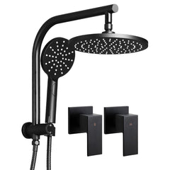 Cefito WELS 9'' Rain Shower Head Taps Round Handheld High Pressure Wall Black