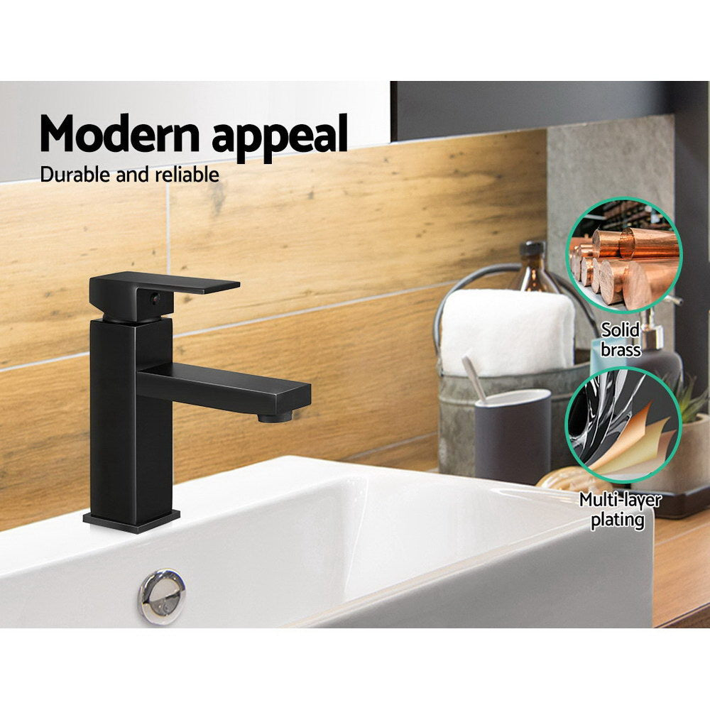 Cefito Basin Mixer Tap Faucet Bathroom Vanity Counter Top WELS Standard Brass Black