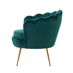 Artiss Armchair Lounge Chair Accent Armchairs Retro Lounge Accent Chair Single Sofa Velvet Shell Back Seat Green.