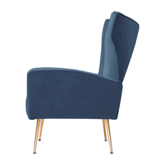 Artiss Armchair Lounge Accent Chairs Armchairs Chair Velvet Sofa Navy Blue Seat.