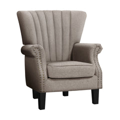 Artiss Armchair Lounge Chair Accent Chairs Armchairs Fabric Single Sofa Beige.