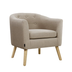 Artiss ADORA Armchair Tub Chair Single Accent Armchairs Sofa Lounge Fabric Beige.