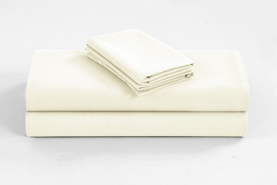 Elan Linen 1200TC Organic Cotton Cream King Bed Sheet Set