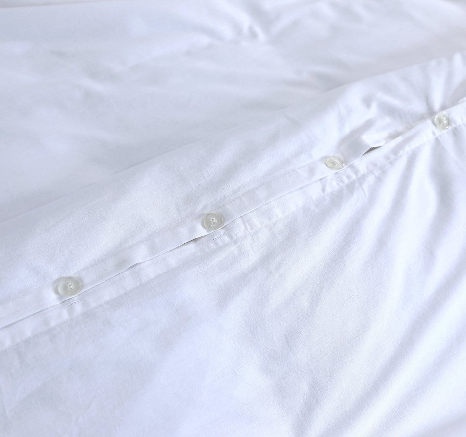 Elan Linen 100% Egyptian Cotton Vintage Washed 500TC White Super King Quilt Cover Set