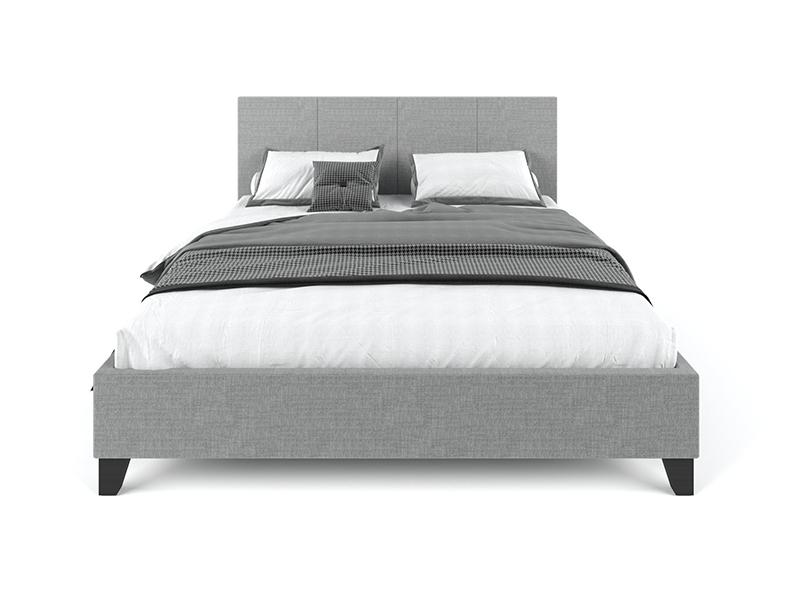 Pale Fabric Bed Frame - Grey Double