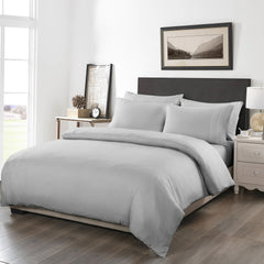 Royal Comfort 1200TC 6 Piece Fitted Sheet Quilt Cover & Pillowcase Set UltraSoft - Queen - Silver Grey