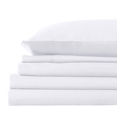 Royal Comfort 2000TC 3 Piece Fitted Sheet and Pillowcase Set Bamboo Cooling - Queen - White