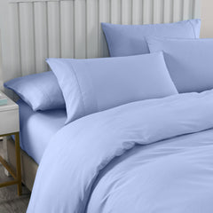 Royal Comfort 2000TC Quilt Cover Set Bamboo Cooling Hypoallergenic Breathable - Queen - Light Blue