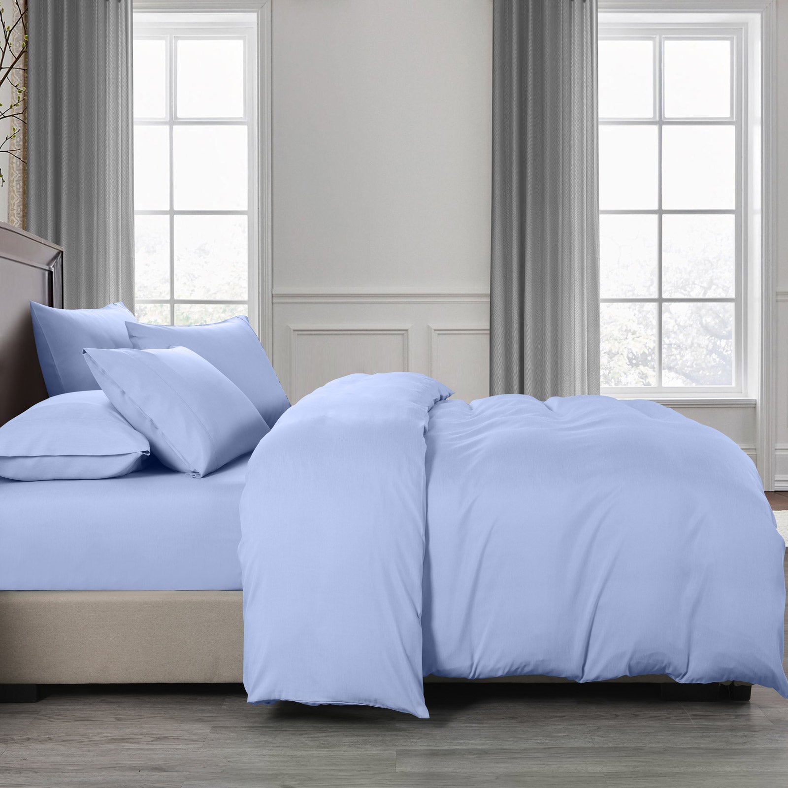 Royal Comfort 2000TC Quilt Cover Set Bamboo Cooling Hypoallergenic Breathable - King - Light Blue