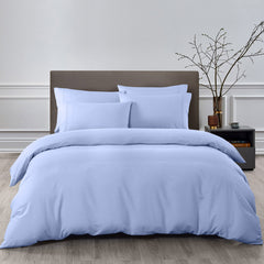 Royal Comfort 2000TC 6 Piece Bamboo Sheet & Quilt Cover Set Cooling Breathable - Queen - Light Blue