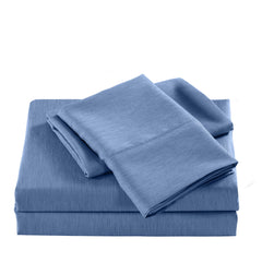 Casa Decor 2000 Thread Count Bamboo Cooling Sheet Set Ultra Soft Bedding - Double - Denim