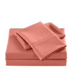 Casa Decor 2000 Thread Count Bamboo Cooling Sheet Set Ultra Soft Bedding - Double - Peach