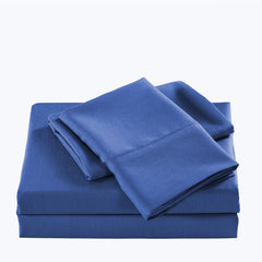 Casa Decor 2000 Thread Count Bamboo Cooling Sheet Set Ultra Soft Bedding - Double - Royal Blue