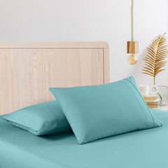 Casa Decor 2000 Thread Count Bamboo Cooling Sheet Set Ultra Soft Bedding - Queen - Aqua