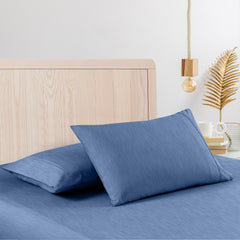 Casa Decor 2000 Thread Count Bamboo Cooling Sheet Set Ultra Soft Bedding - King - Denim