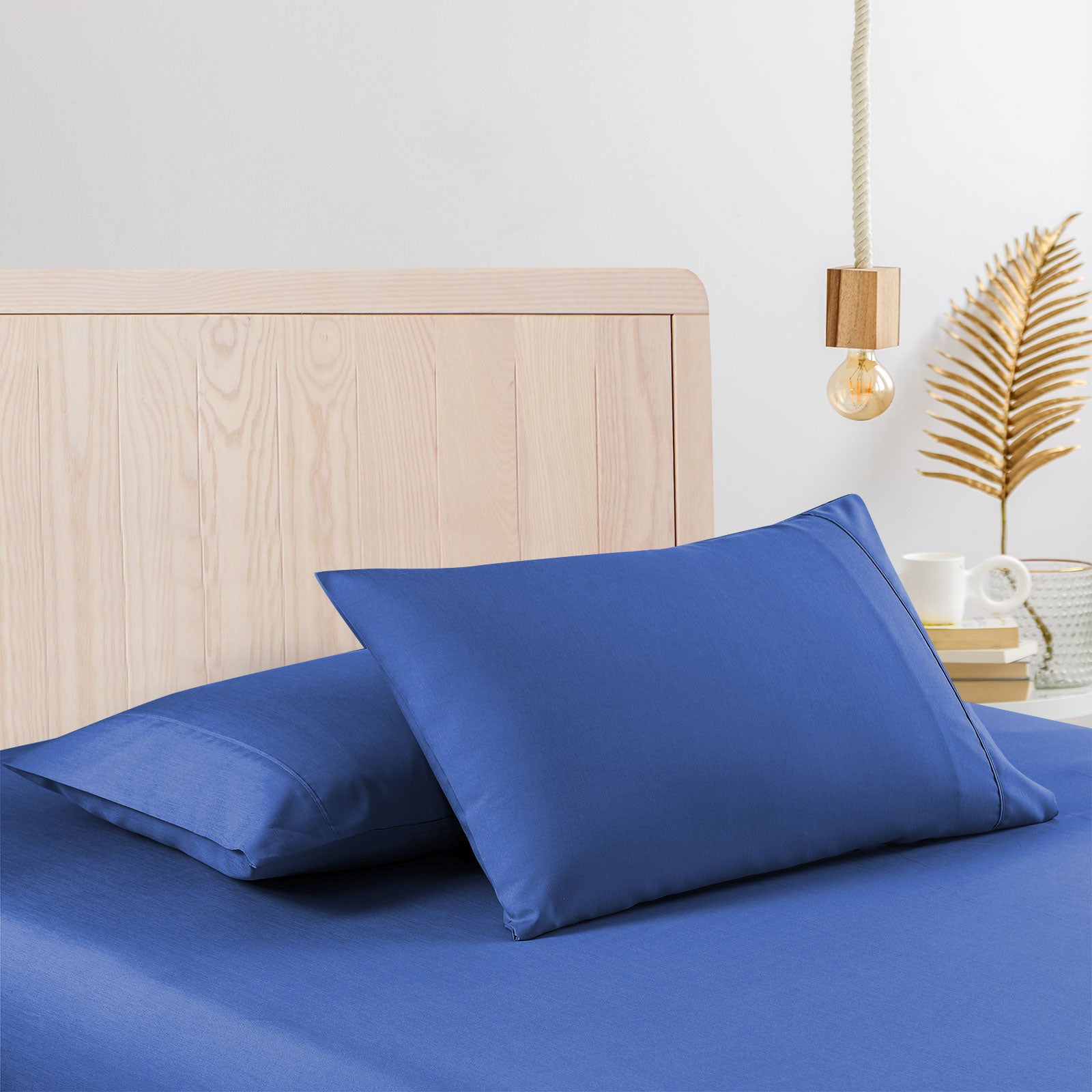 Casa Decor 2000 Thread Count Bamboo Cooling Sheet Set Ultra Soft Bedding - King Single - Royal Blue