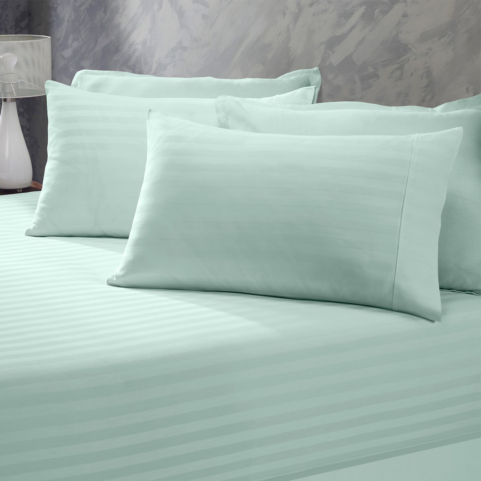 Royal Comfort 1200 Thread Count 3 Piece Combo Set 100% Egyptian Cotton Striped - Double - Chambray