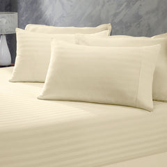 Royal Comfort 1200 Thread Count 3 Piece Combo Set 100% Egyptian Cotton Striped - King - Sand