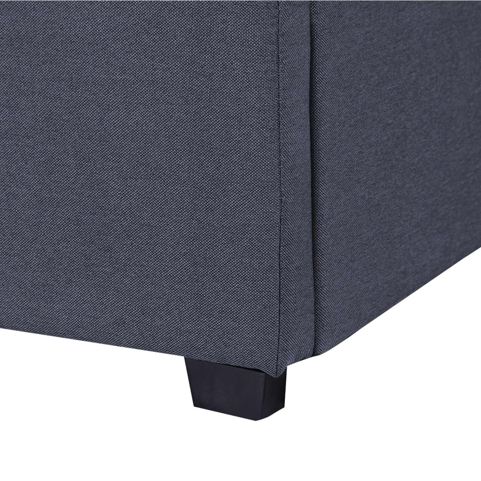 Milano Capri Luxury Gas Lift Bed Frame Base And Headboard With Storage - Queen - Charcoal