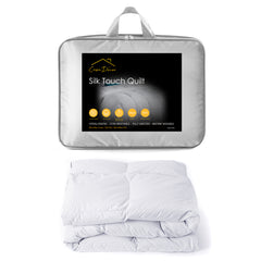 Casa Decor Silk Touch Quilt 360GSM All Seasons Antibacterial Hypoallergenic - Queen - White