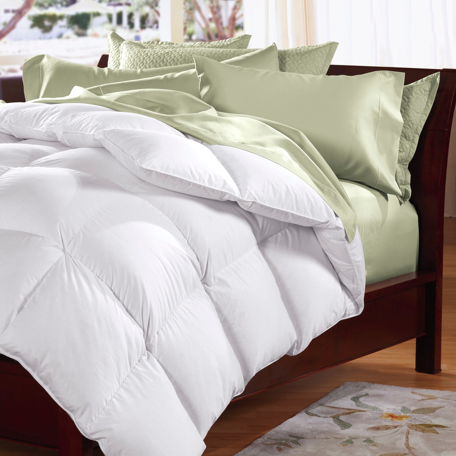 500GSM Soft Goose Feather Down Quilt Duvet  95% Feather 5% Down All-Seasons - King Single - White