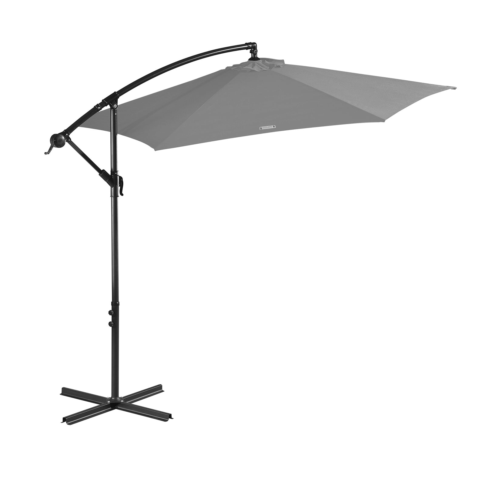 Milano Outdoor 3 Metre Cantilever Umbrella UV Sunshade Garden Patio Deck - Grey