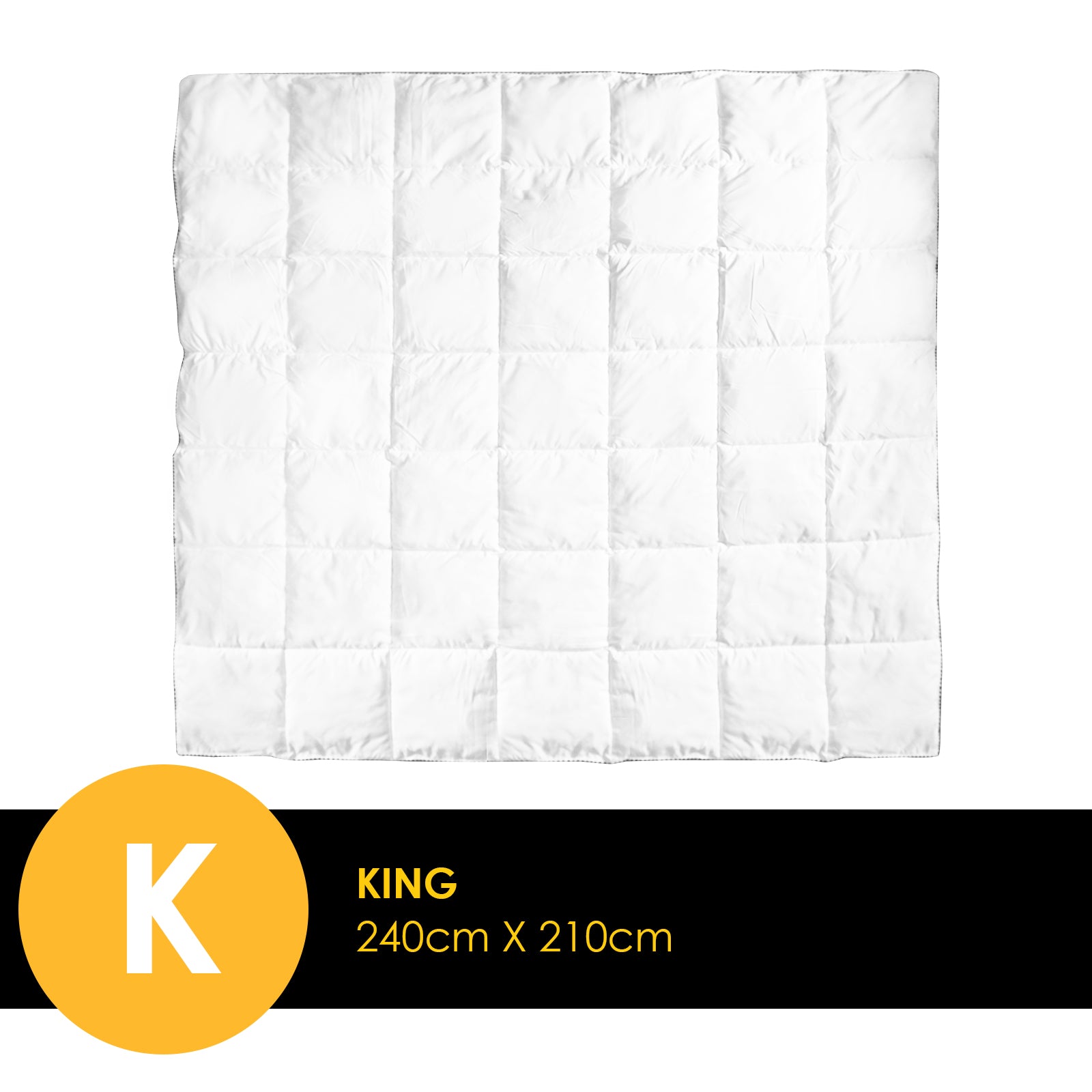 Royal Comfort Bamboo Blend Quilt 250GSM Luxury  Duvet 100% Cotton Cover - King - White