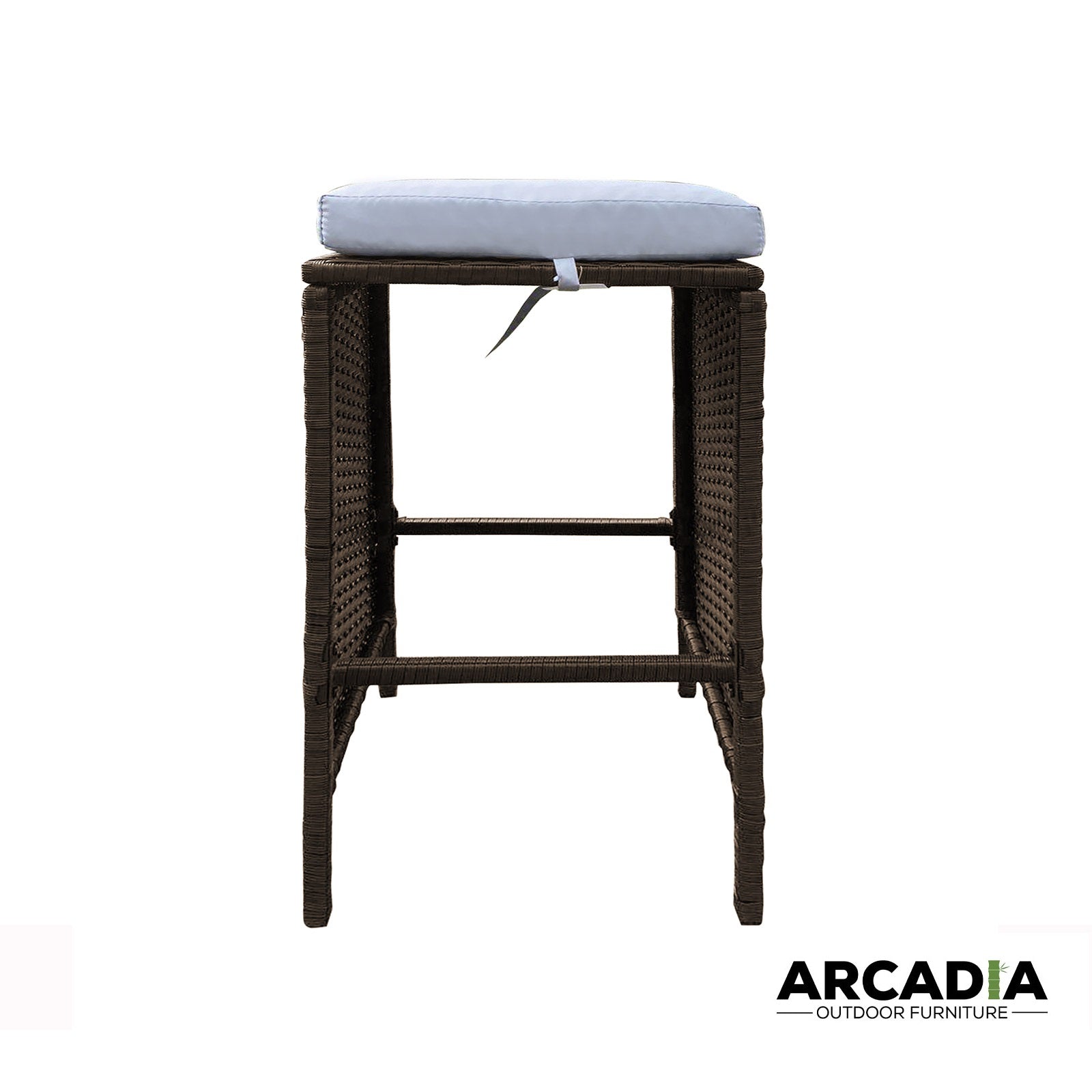 Arcadia Furniture Outdoor 5 Piece Bar Table Set Rattan and Cushions Patio Dining - Oatmeal and Grey