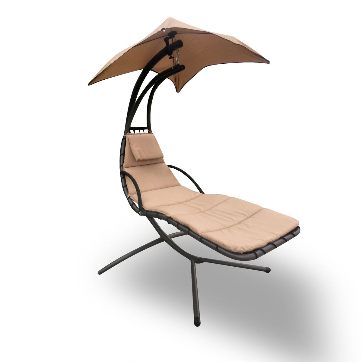 Arcadia Furniture Hammock Swing Chair Chaise Lounger Beige Waterproof Outdoor