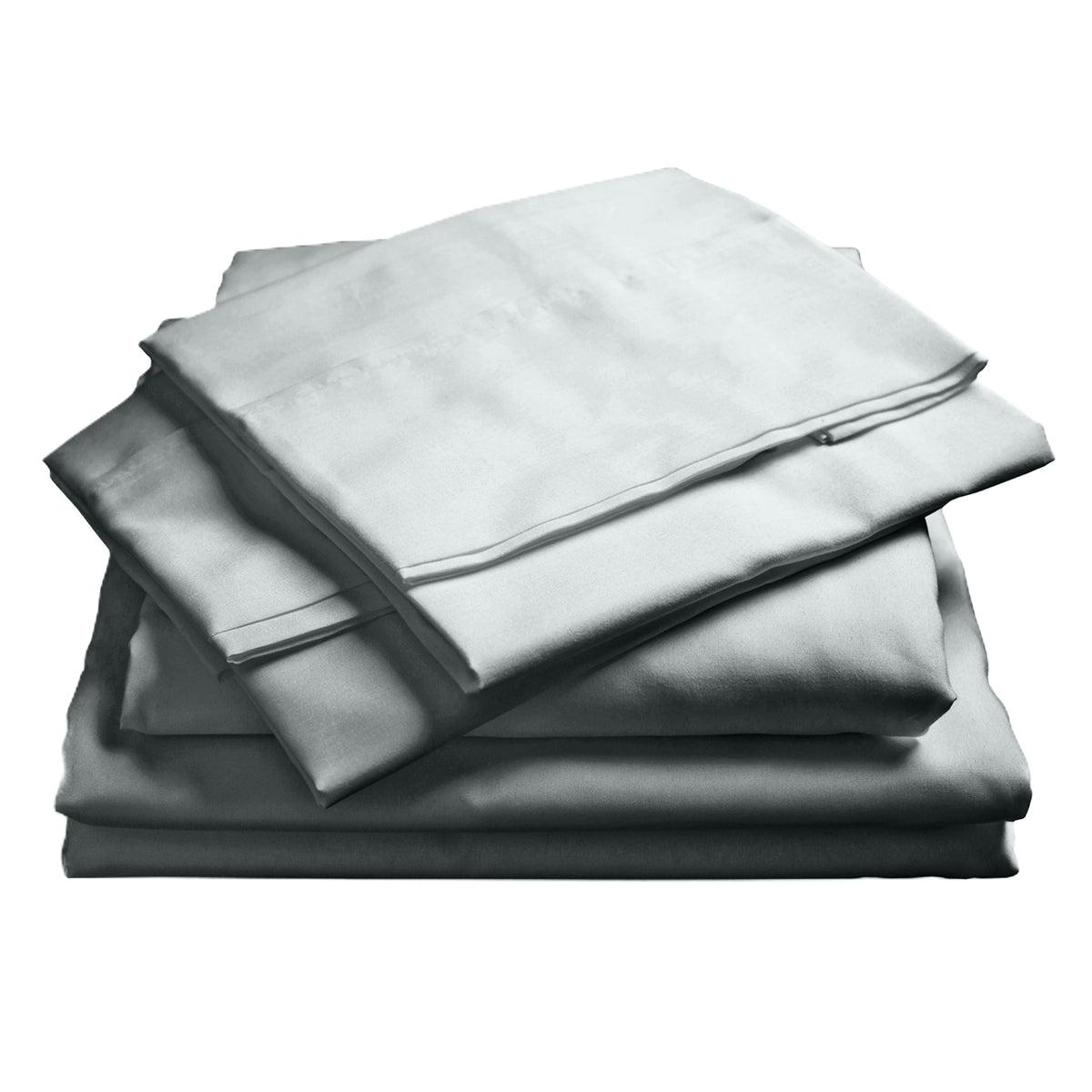 Royal Comfort 1000TC Hotel Grade Bamboo Cotton Sheets Pillowcases Set Ultrasoft - Queen - Cool Grey