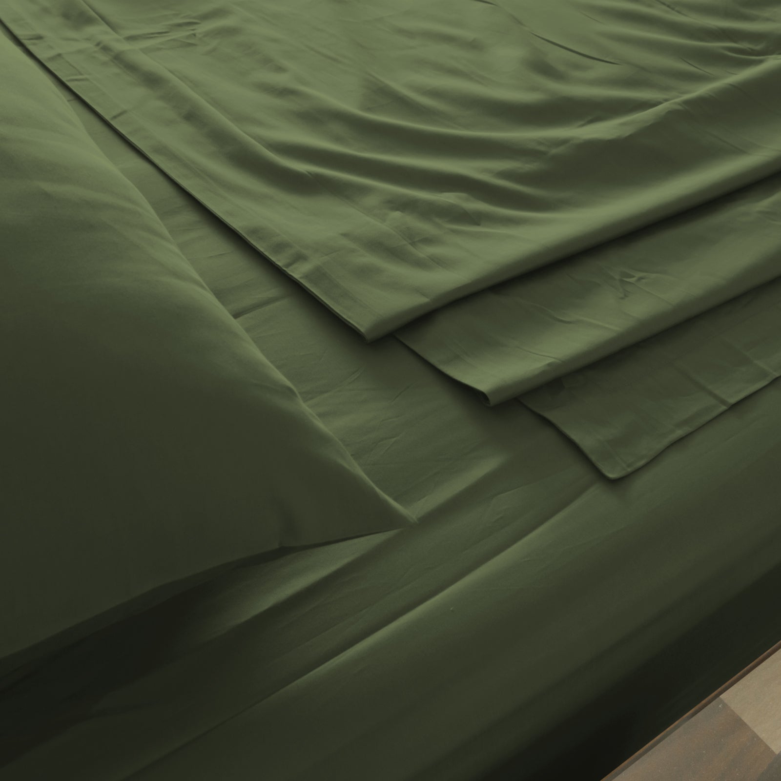 Royal Comfort 1000TC Hotel Grade Bamboo Cotton Sheets Pillowcases Set Ultrasoft - King - Olive