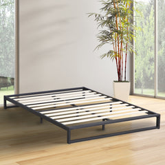 Milano Decor Florence Metal Bed Frame Mattress Base Platform Modern Black - Single - Black