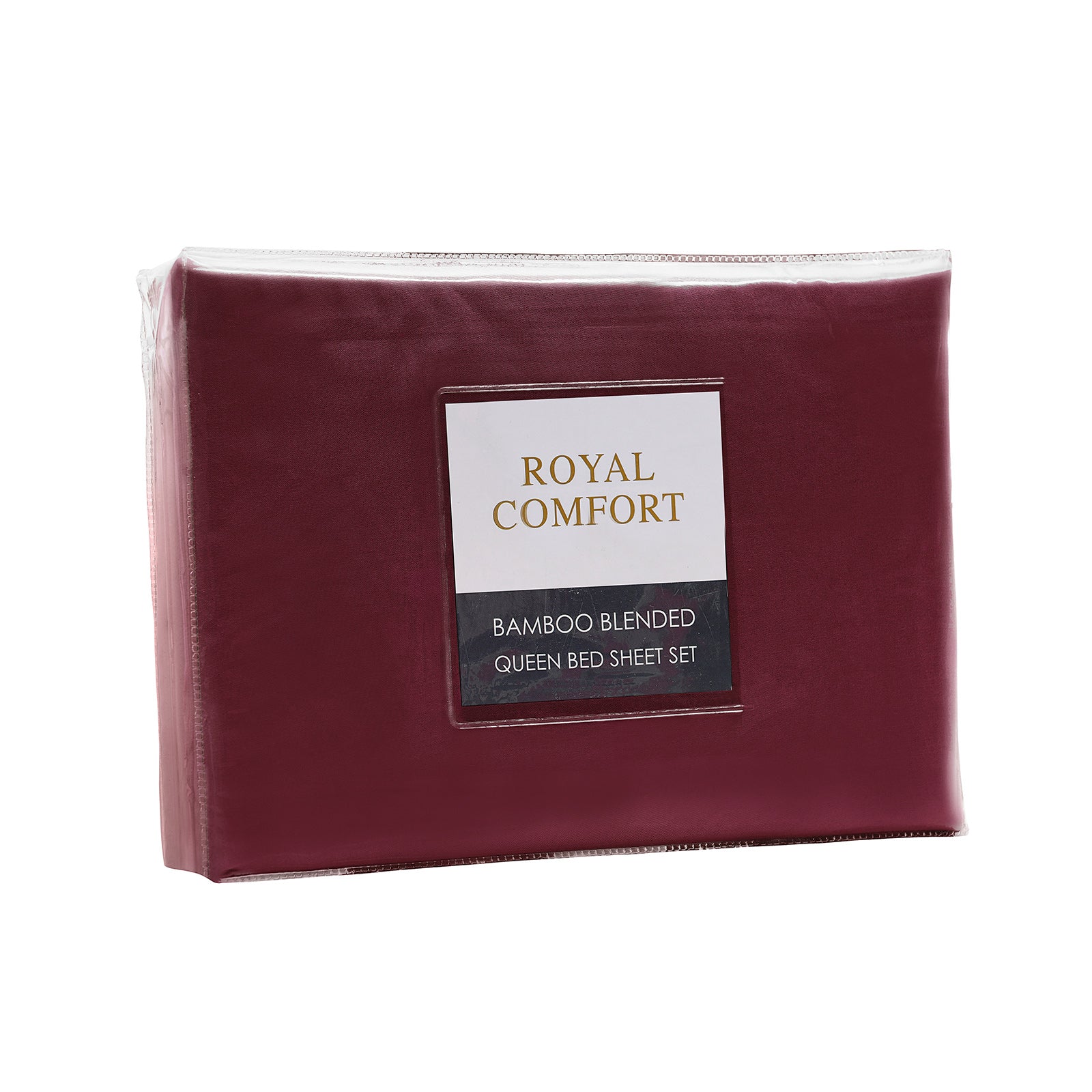 Royal Comfort Bamboo Blended Sheet & Pillowcases Set 1000TC Ultra Soft Bedding - Queen - Malaga Wine