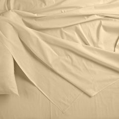 Royal Comfort Bamboo Blended Sheet & Pillowcases Set 1000TC Ultra Soft Bedding - Queen - Oatmeal