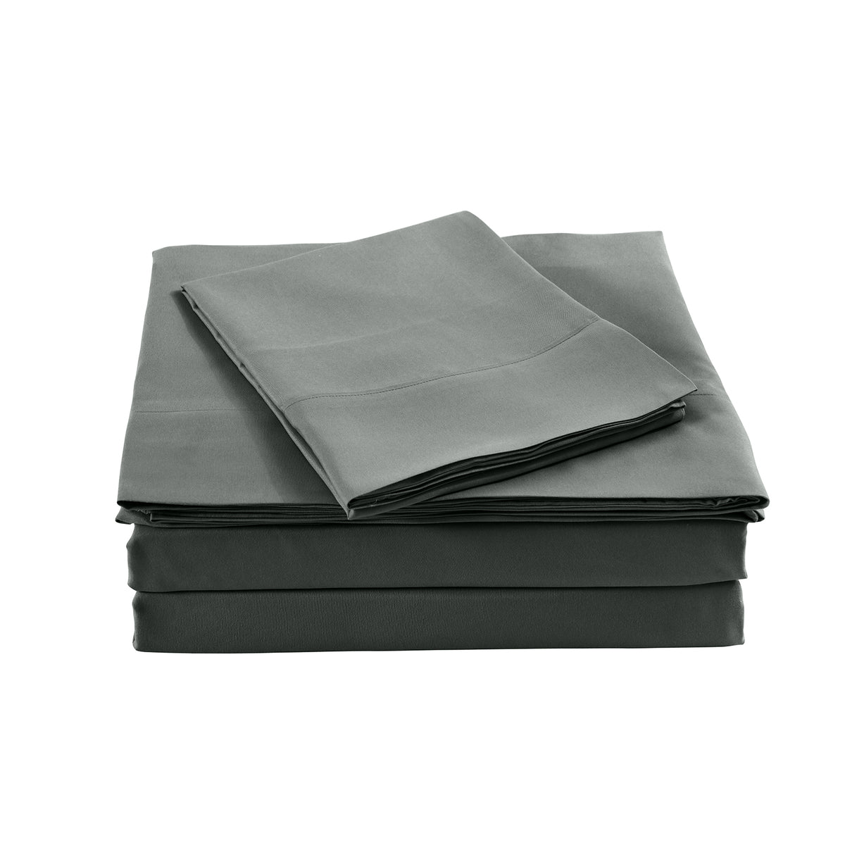 Royal Comfort Bamboo Blended Sheet & Pillowcases Set 1000TC Ultra Soft Bedding - King - Charcoal