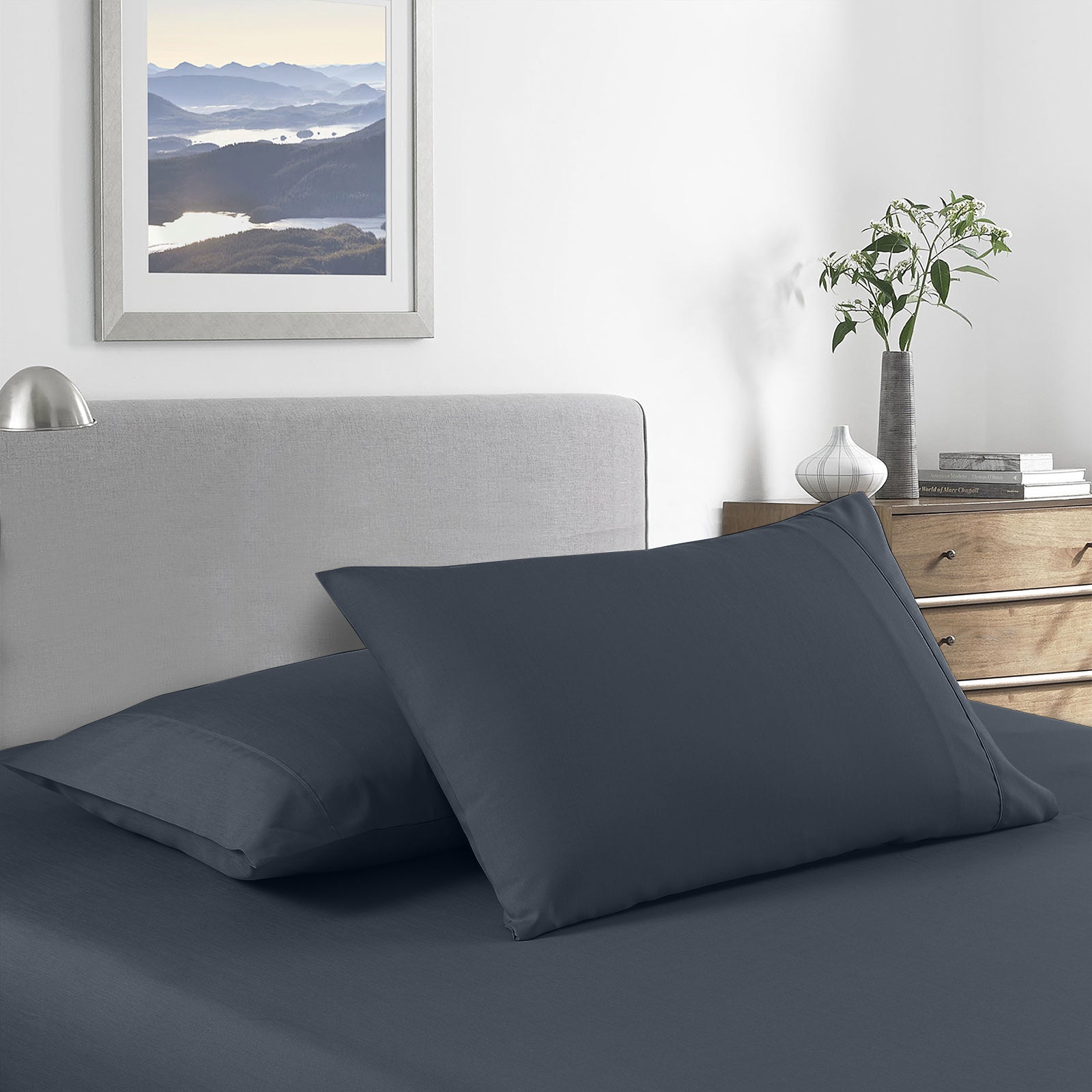 Royal Comfort 2000 Thread Count Bamboo Cooling Sheet Set Ultra Soft Bedding - Double - Charcoal